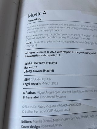 Libro Música  Secundaria