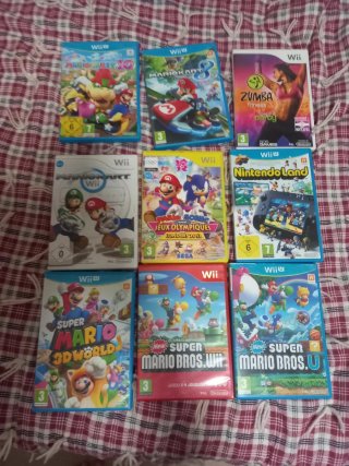 Nintendo Wii U Negra + 3 Mandos y 9 Juegos