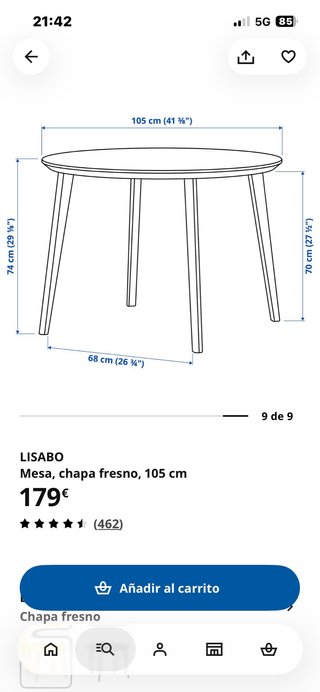 Mesa de comedor LISABO IKEA incluye cristal