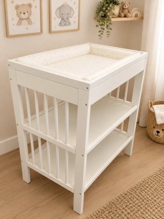 Cambiador de bebé Ikea blanco con colchoneta