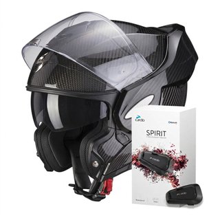 Casco Scorpion Exo Tech Evo Carbono + Cardo Spirit