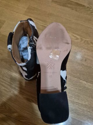Botines Popa Piel Cow Print 38 Nuevos