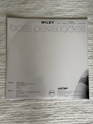 Miley Cyrus - Bass Persuades Vertigo vinyl