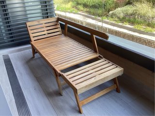 Sofá/Tumbona Exterior Madera Convertible
