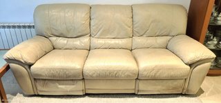 Sofá Natuzzi Piel Beige 3 Plazas