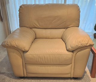 Sofá Natuzzi Piel Beige 3 Plazas