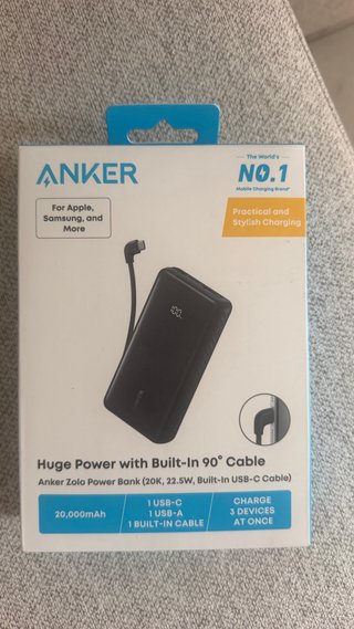 Power Bank Anker 20000 mAh con Cavo USB-C