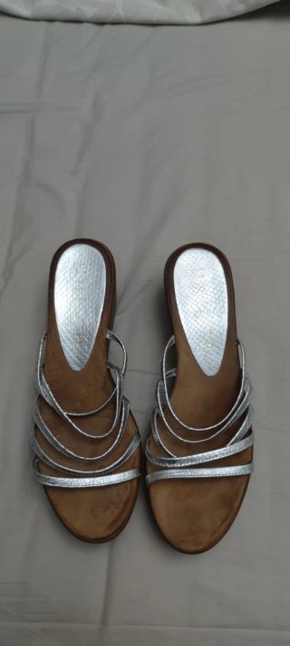 Sandalias Plataforma Tiras Plateadas