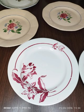 11 Platos Postre Vintage Loza
