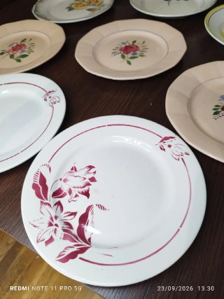 11 Platos Postre Vintage Loza