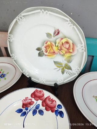 11 Platos Postre Vintage Loza