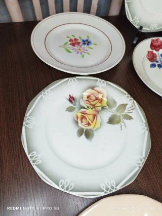 11 Platos Postre Vintage Loza