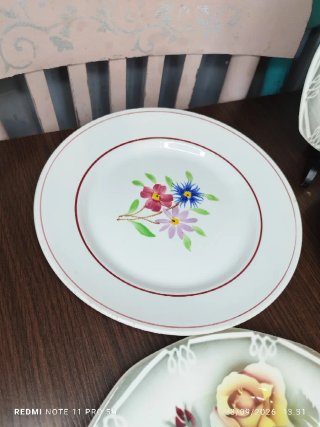 11 Platos Postre Vintage Loza
