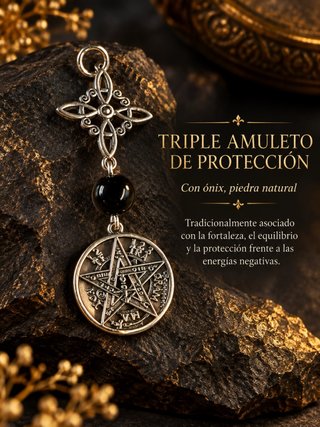 Amuleto de Protección con Ónix y plata