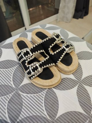 Sandalias Esparto Talla 41 Negras