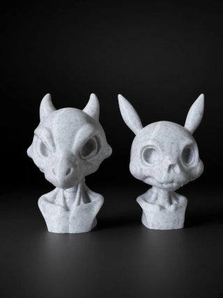 Bustos esqueleto Pikachu y Mewtwo Halloween