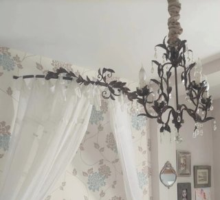 Lámpara de Techo y Dosel con Cortinas