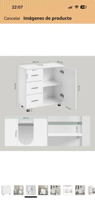 Mueble de baño blanco con cajones