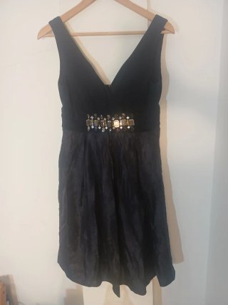 Vestido Azul Noche con Pedrería NW Collections