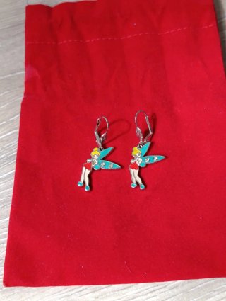 Pendientes hada Tinkerbell esmaltados