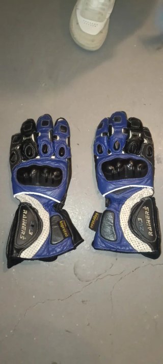 Guantes Moto RAINERS ZV3 Cuero Azul/Negro