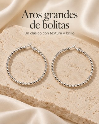Aros de Bolitas Plateados