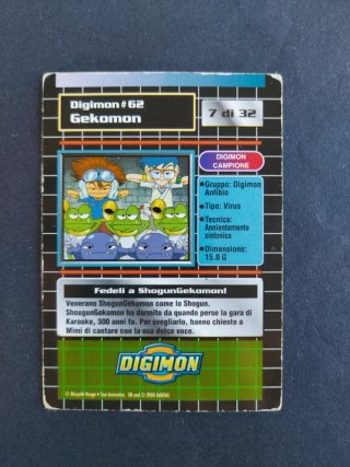 Carta Digimon Gekomon 62 Upper Deck 2000