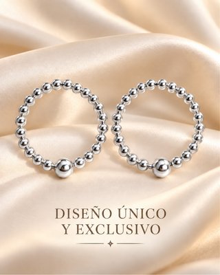 Pendientes de Aros con Bolitas de Plata