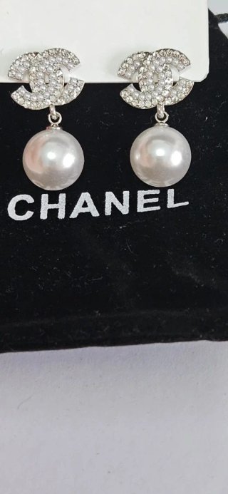 Pendientes Chanel Perla y Cristales
