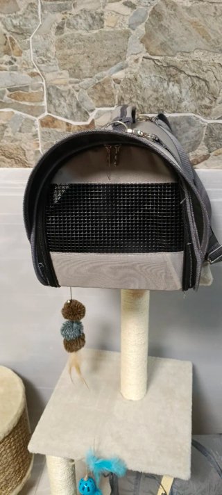 Trasportín para mascotas gris