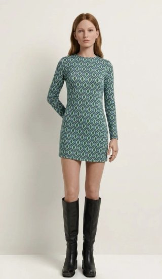Vestido jacquard retro Zara