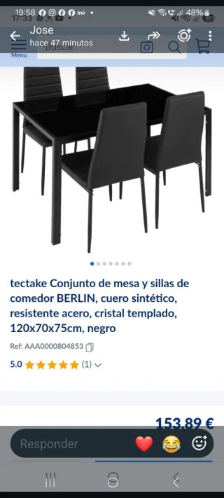 2 Conjuntos de Mesa y 4 Sillas de Comedor