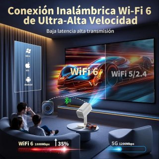 Mini Proyector MENIOO 1080P WiFi Bluetooth