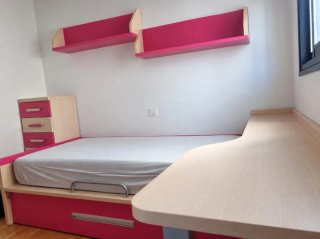 Habitación Juvenil Nido Fucsia y Pino