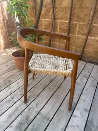 Silla Visby Teca Asiento Trenzado