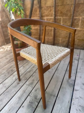 Silla Visby Teca Asiento Trenzado