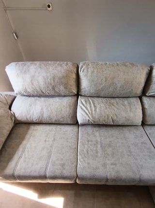 Sofá modular beige y gris