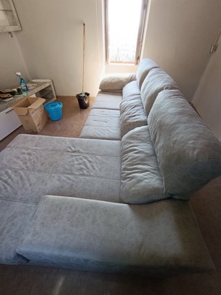 Sofá modular beige y gris