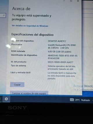 Portátil Sony VAIO Blanco