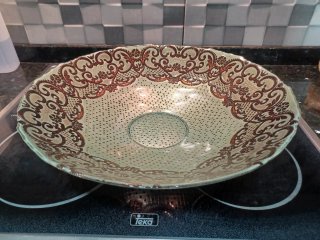 Centro de Mesa o Frutero de Cristal 40x10cm