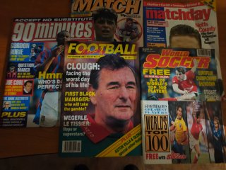 Revistas fútbol inglés 90s.