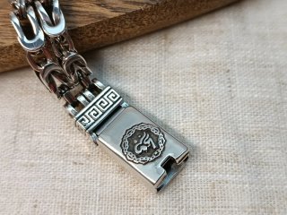 Pulsera Plata 925, Rodio, eslabón grueso.