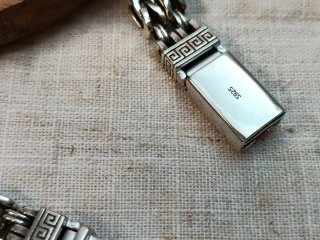 Pulsera Plata 925, Rodio, eslabón grueso.