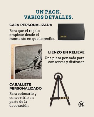 Lienzo relieve personalizado con caballete