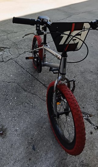 Bicicleta BMX 16 Wipe 500 Cinzenta