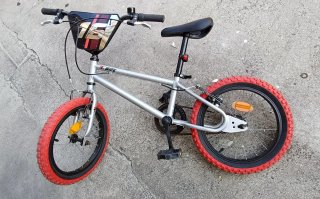 Bicicleta BMX 16 Wipe 500 Cinzenta