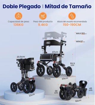 Andador con Asiento y Ruedas