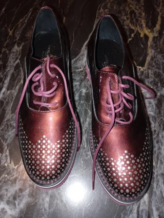 Zapatos Oxford Púrpura y Plateados