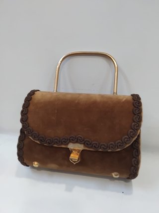 Bolso de mano vintage años 60/70 marrón