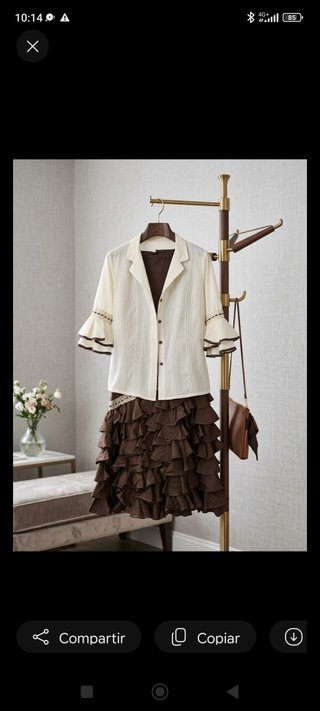 Conjunto Campera Mujer Falda y Camisa